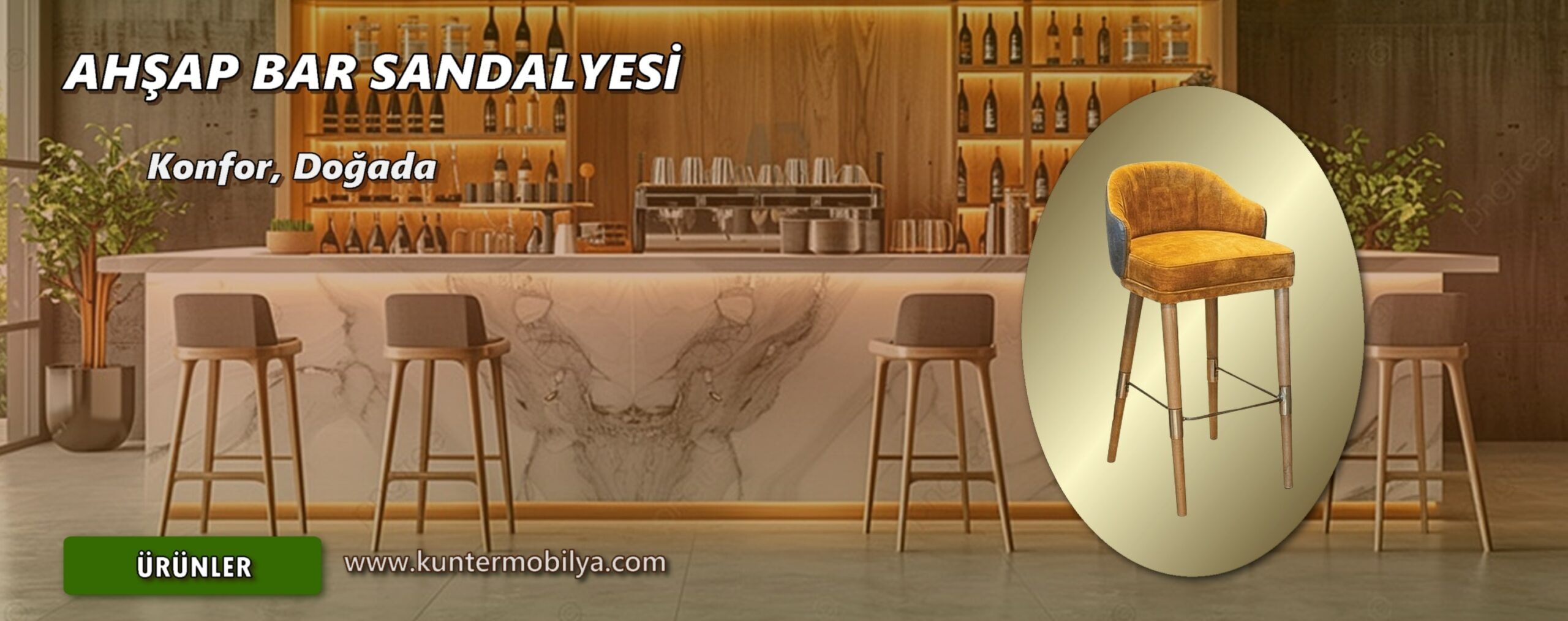Ahşap Bar Sandalyesi Ahşap Bar Sandalyesi