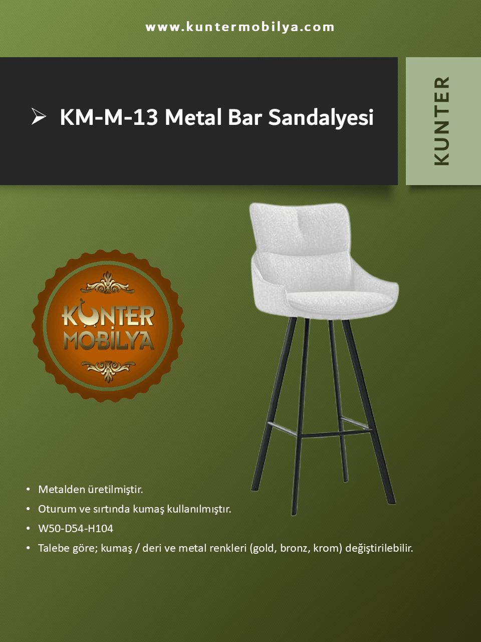 Metal Bar Sandalyesi