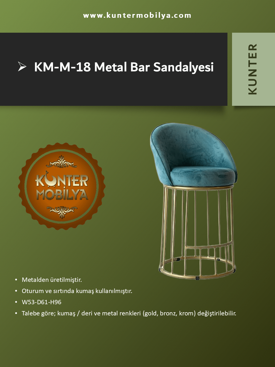 Metal Bar Sandalyesi