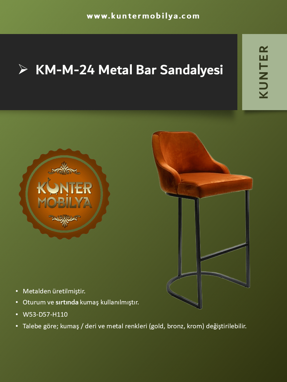 Metal Bar Sandalyesi