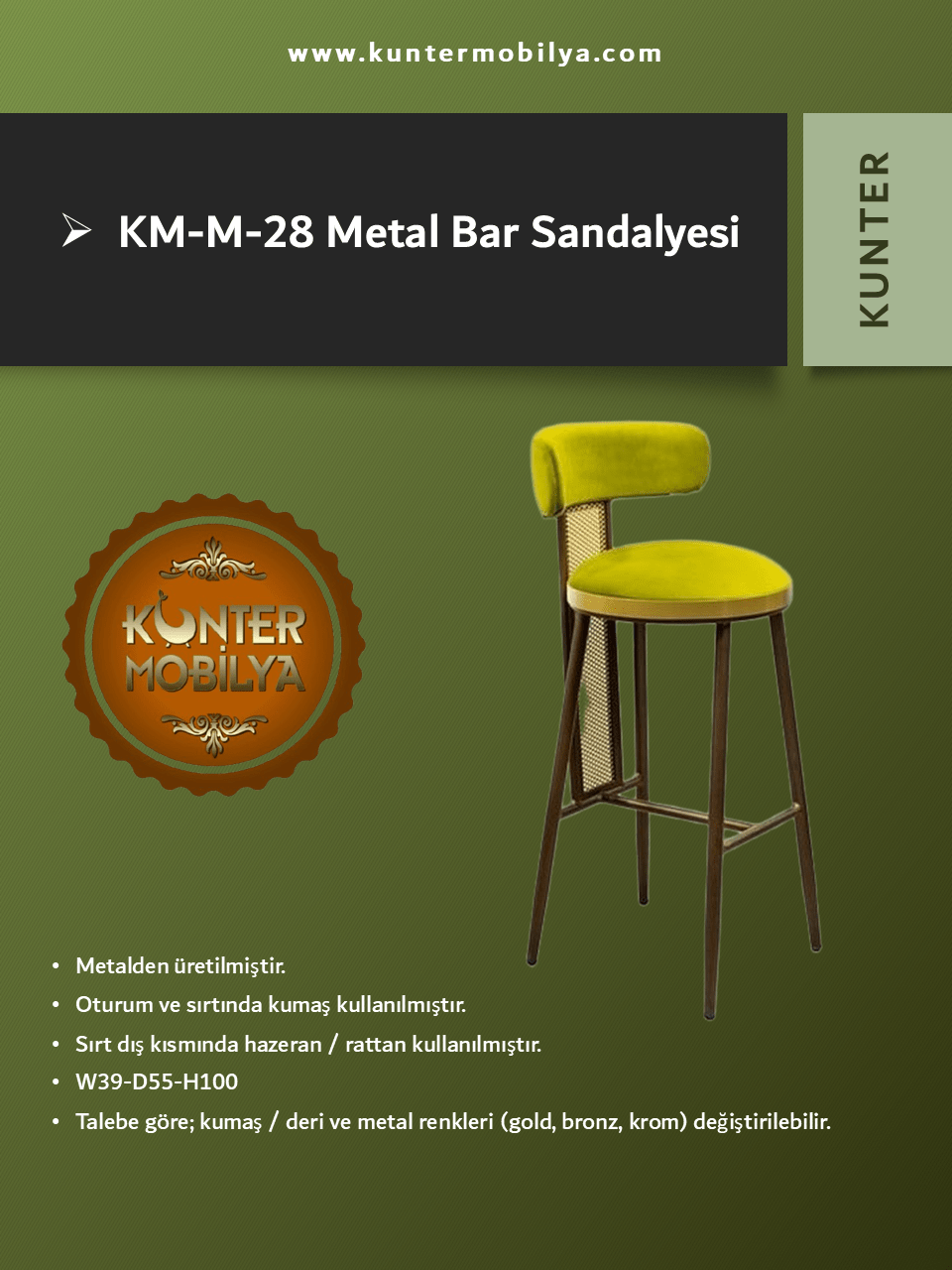 Metal Bar Sandalyesi