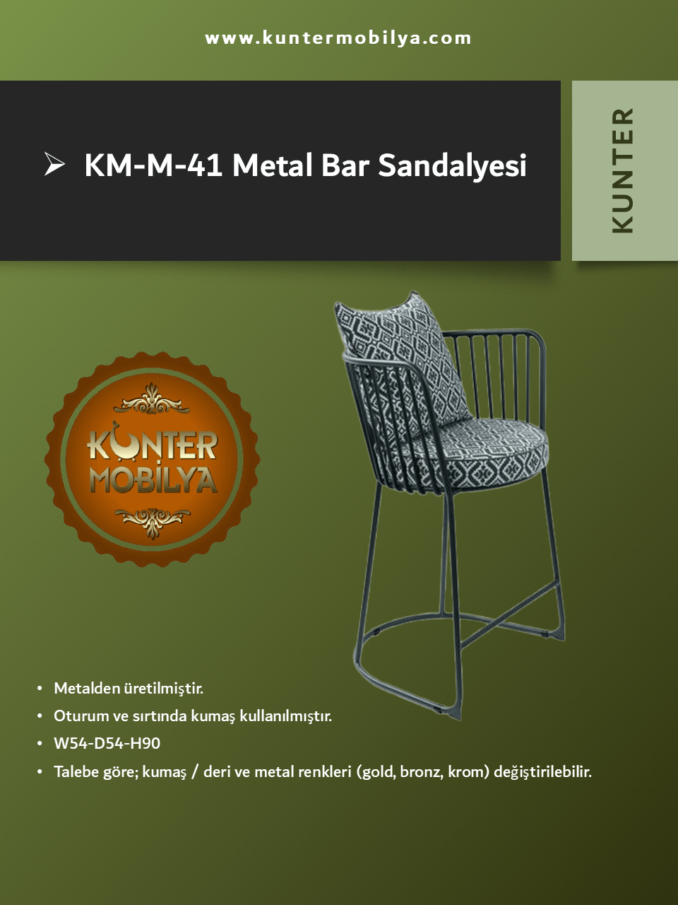 Metal Bar Sandalyesi