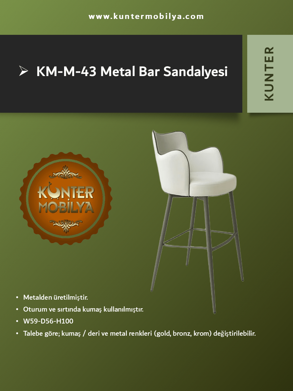 Metal Bar Sandalyesi