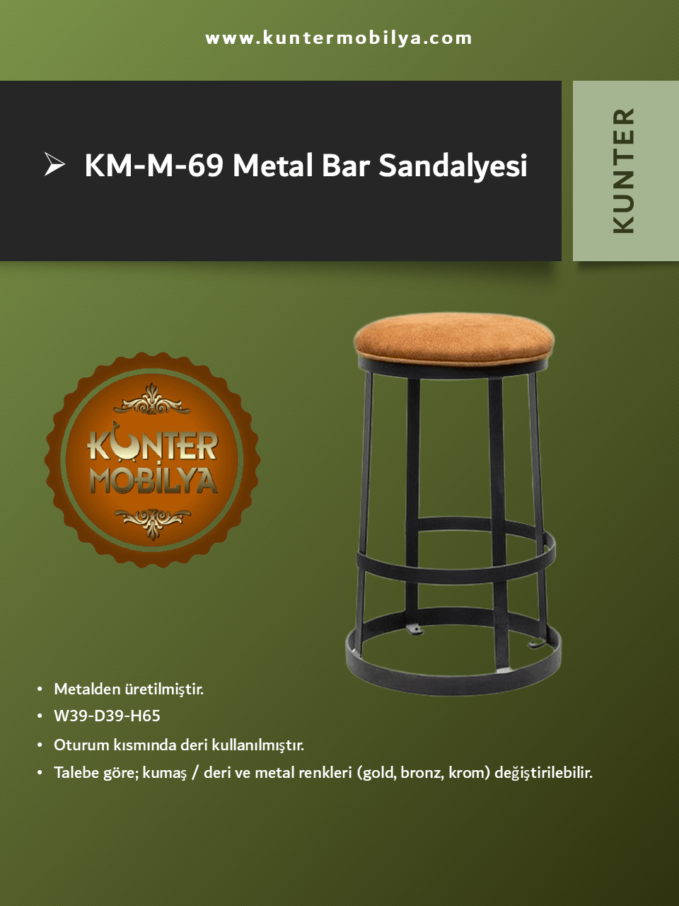Metal Bar Sandalyesi