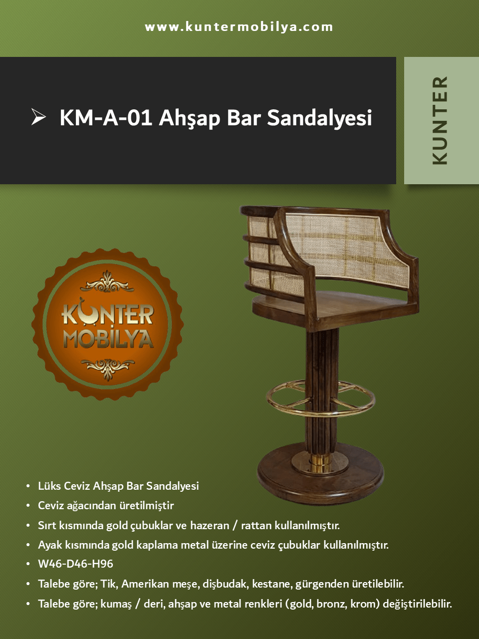 Sıra Dışı Bar Sandalyesi - KM-A-01