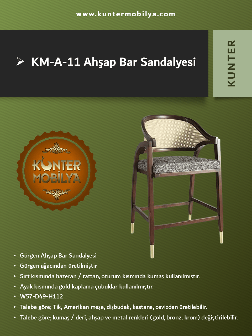 Sıra Dışı Bar Sandalyesi - KM-A-11