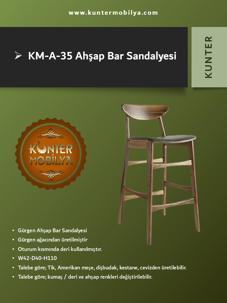 Sıra Dışı Bar Sandalyesi - KM-A-35