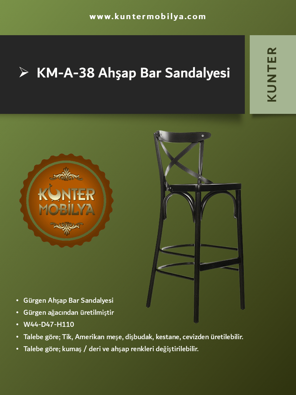 Sıra Dışı Bar Sandalyesi - KM-A-38