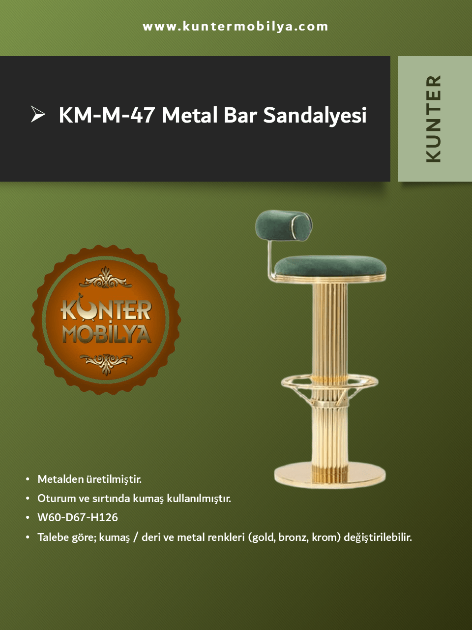 Sıra Dışı Bar Sandalyesi - KM-M-47