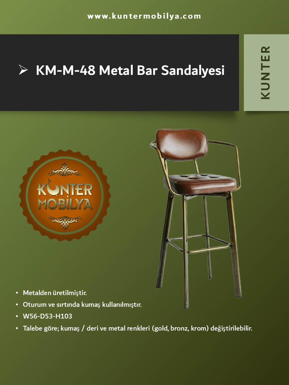 Sıra Dışı Bar Sandalyesi - KM-M-48